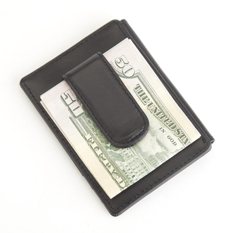 RFID Blocking Money Clip Wallet black