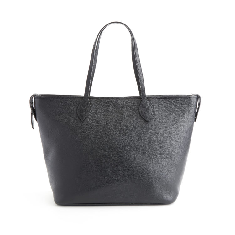 Pebbled Grain Wide Tote Bag with Wristlet taupe