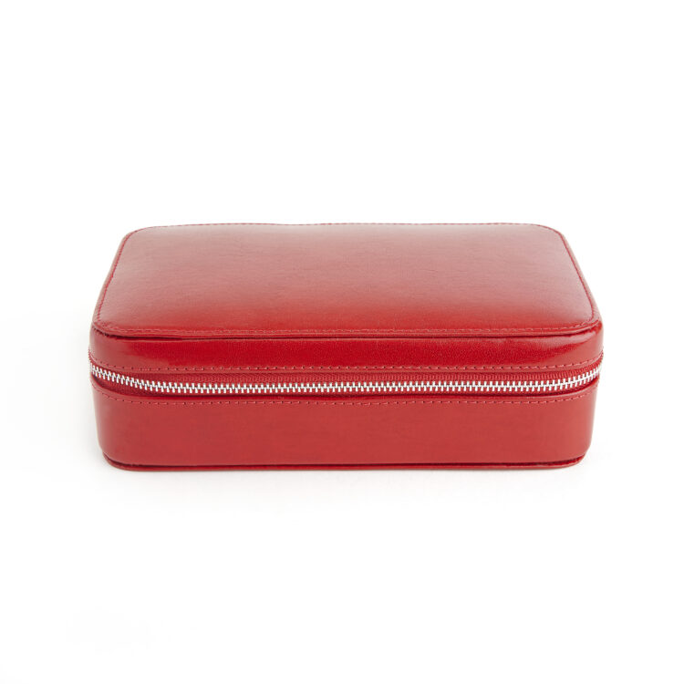 Zippered Travel Jewelry Case red