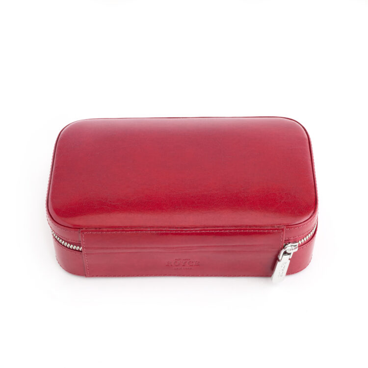 Zippered Travel Jewelry Case red