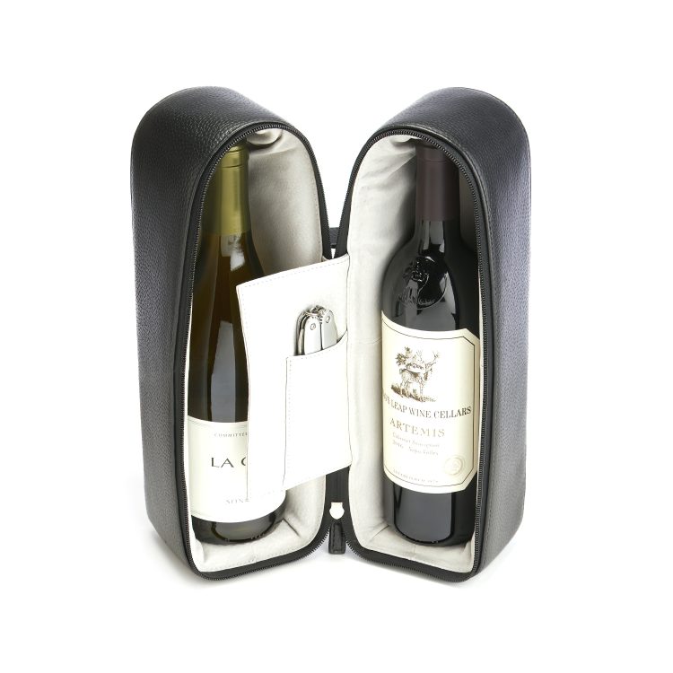 Double Wine Bottle Carrying Case black