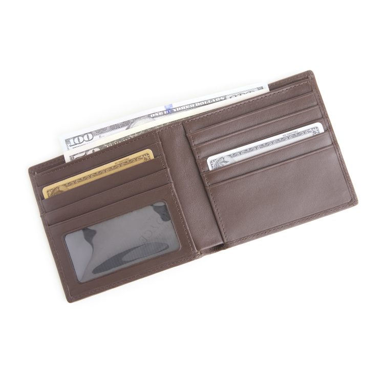 Men's Double ID Window Bi-Fold Wallet black