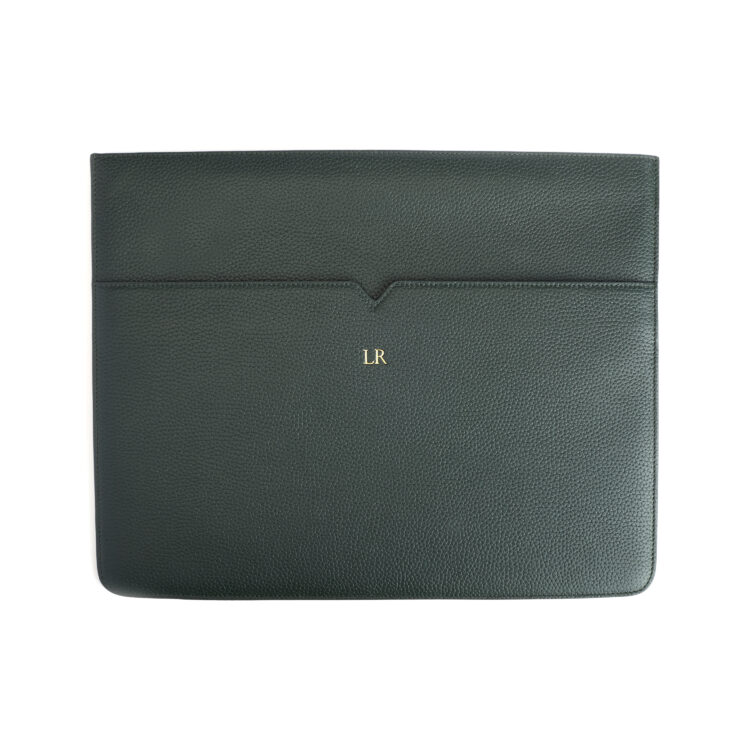 13" or 15" Laptop Sleeve Underarm Portfolio dark green