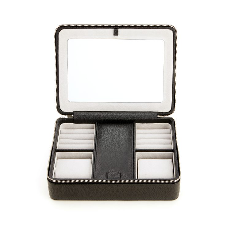 Large Suede Lined Jewelry Box with Mirror sage