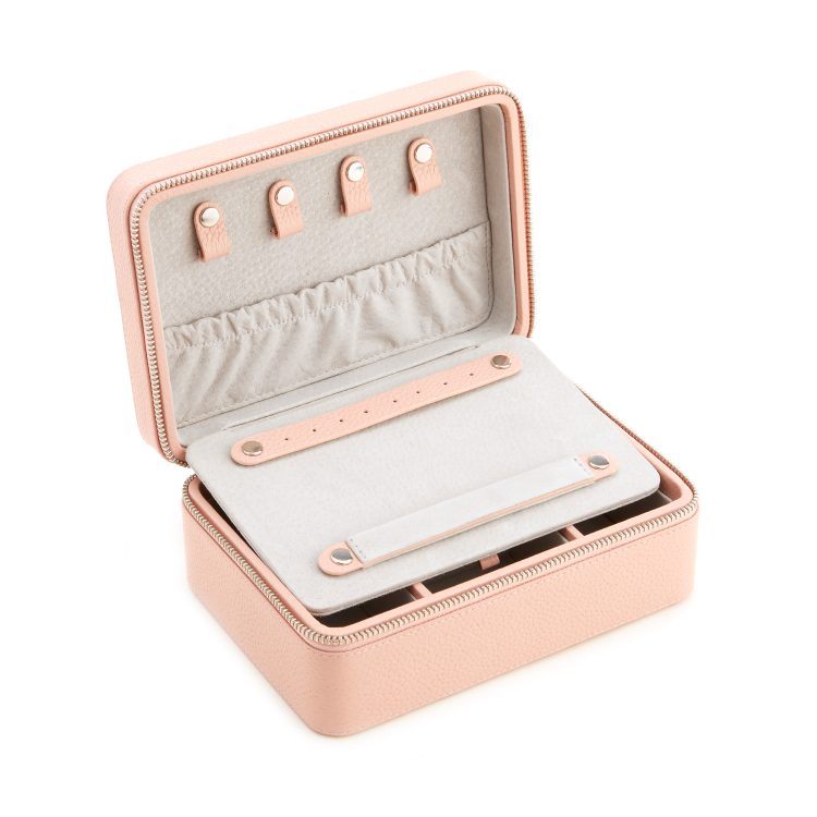 Suede Lined Travel Jewelry Box with Mirror sage