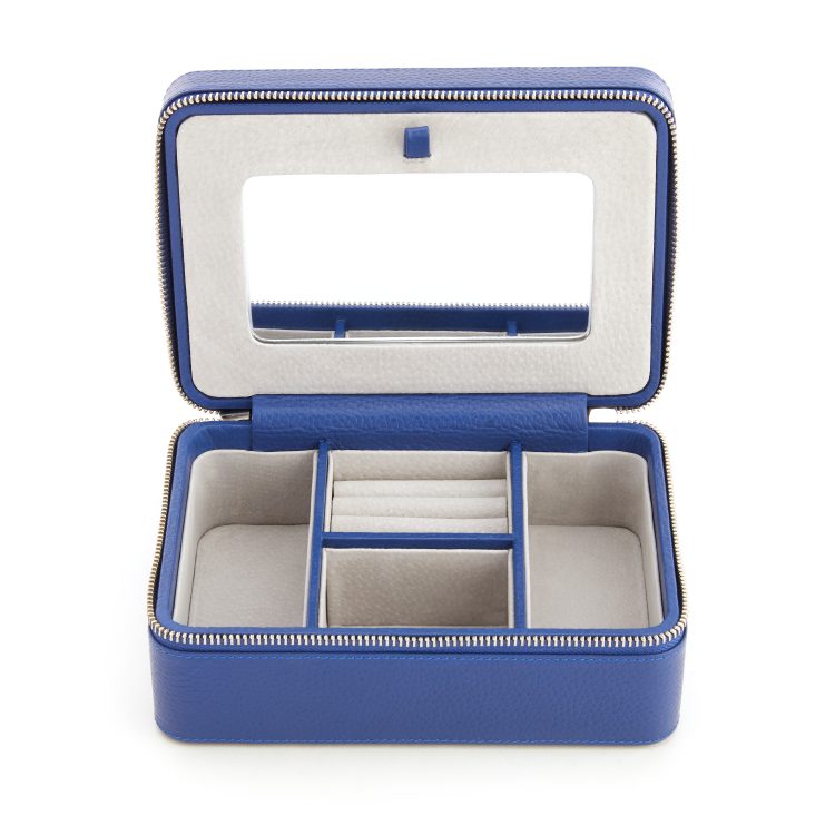 Suede Lined Travel Jewelry Box with Mirror sage