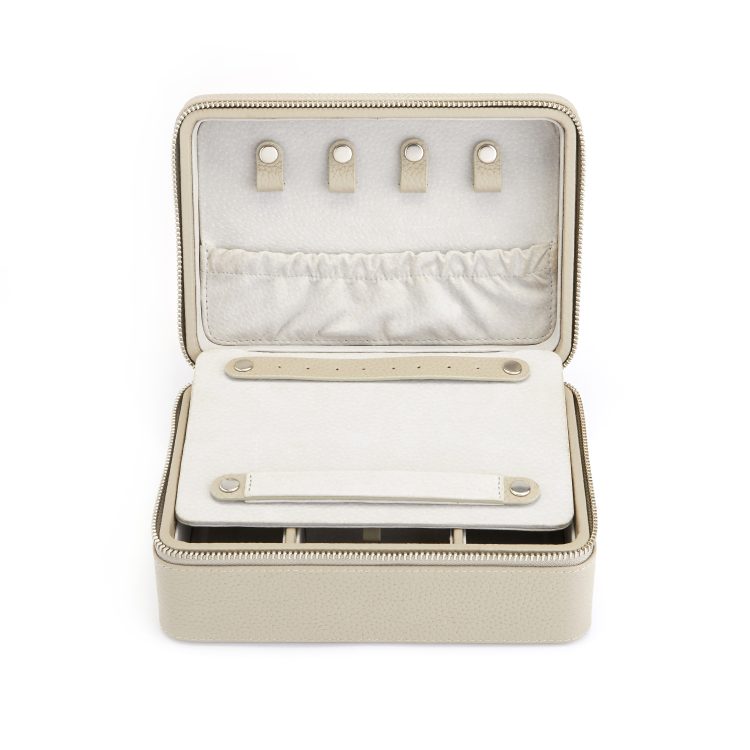 Suede Lined Travel Jewelry Box with Mirror sage