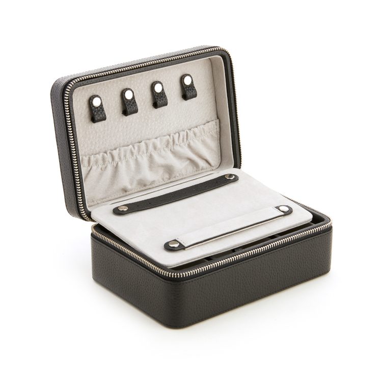 Suede Lined Travel Jewelry Box with Mirror sage