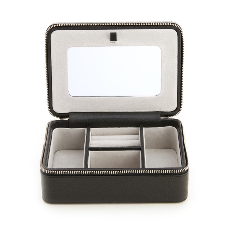 Suede Lined Travel Jewelry Box with Mirror sage