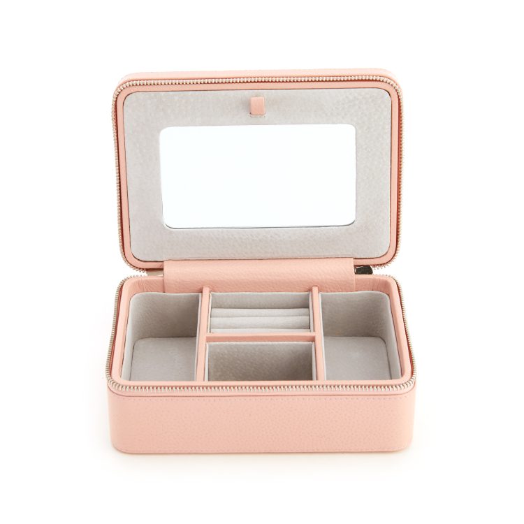 Suede Lined Travel Jewelry Box with Mirror sage