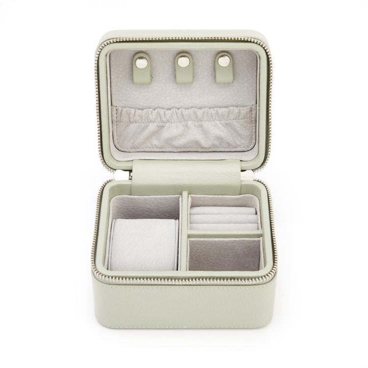 Suede Lined Jewelry Box sage
