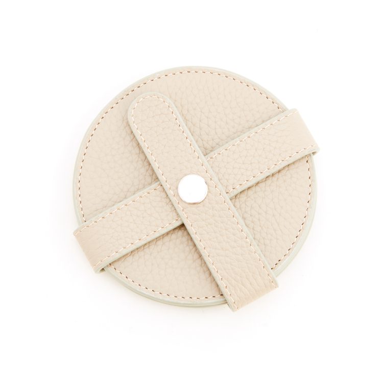 Set of 2 Round Coasters with Wrap Closure blue