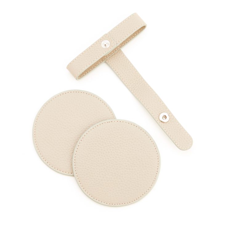 Set of 2 Round Coasters with Wrap Closure blue
