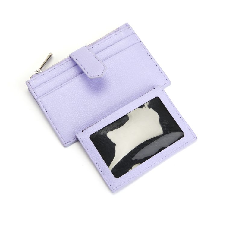 Zippered Compact Card Case Wallet black
