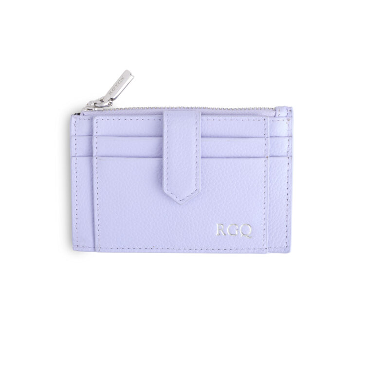 Zippered Compact Card Case Wallet black