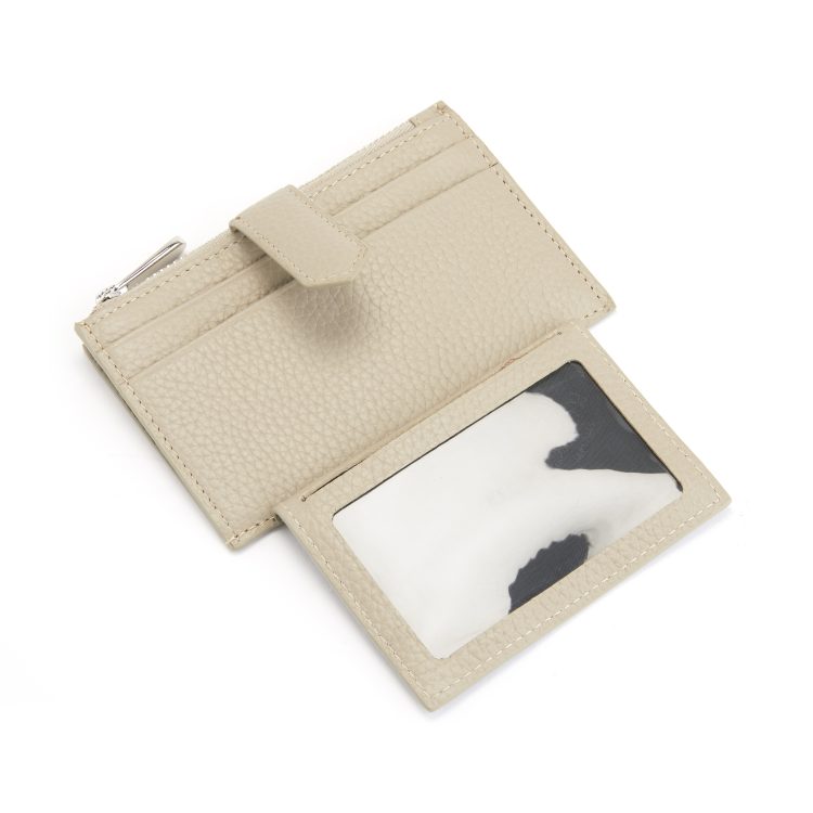 Zippered Compact Card Case Wallet black