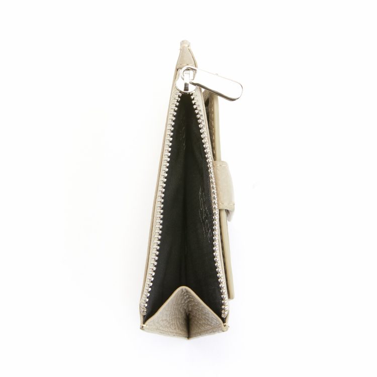 Zippered Compact Card Case Wallet black