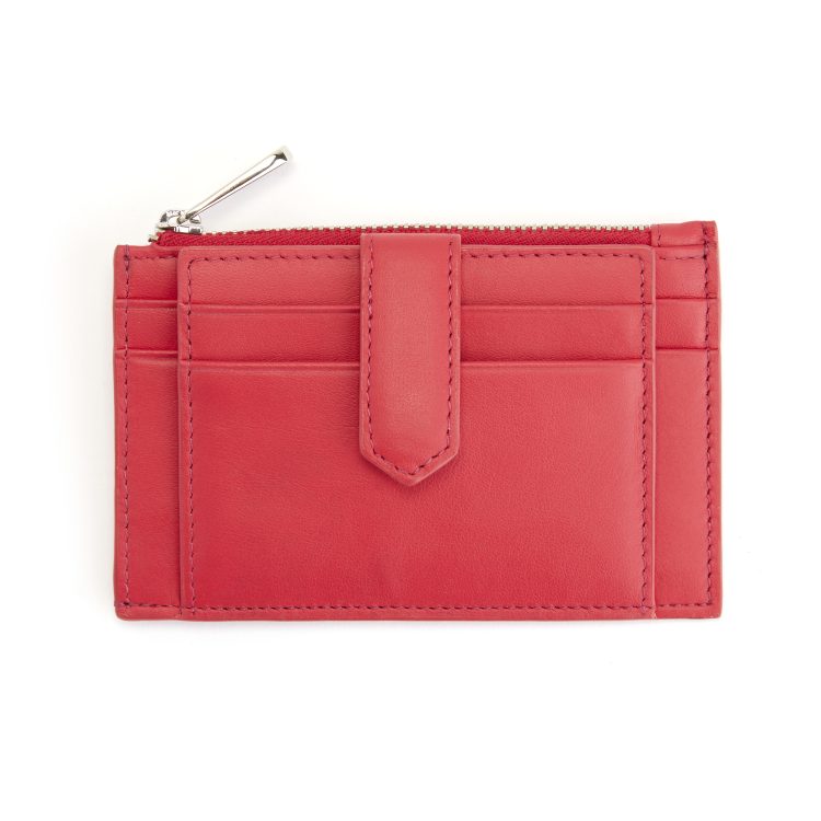 Zippered Compact Card Case Wallet black