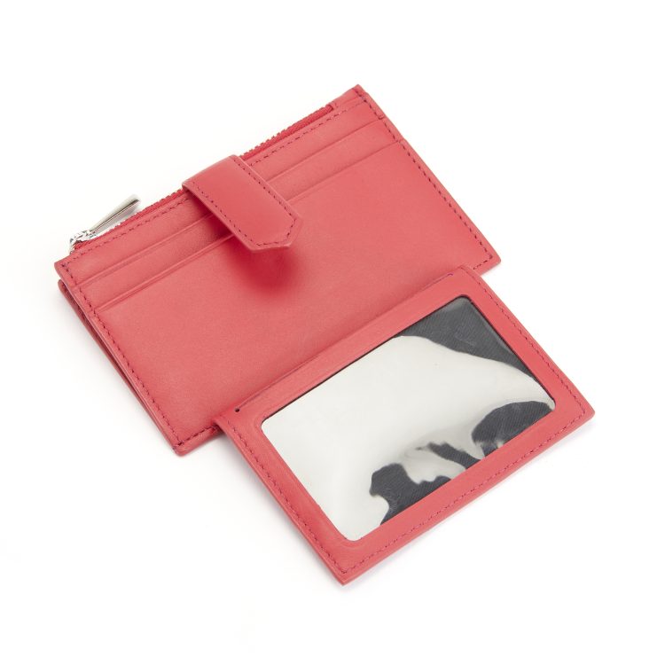 Zippered Compact Card Case Wallet black
