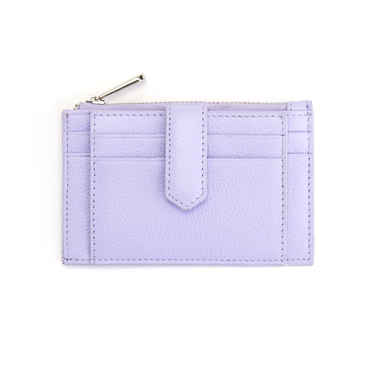 Zippered Compact Card Case Wallet black