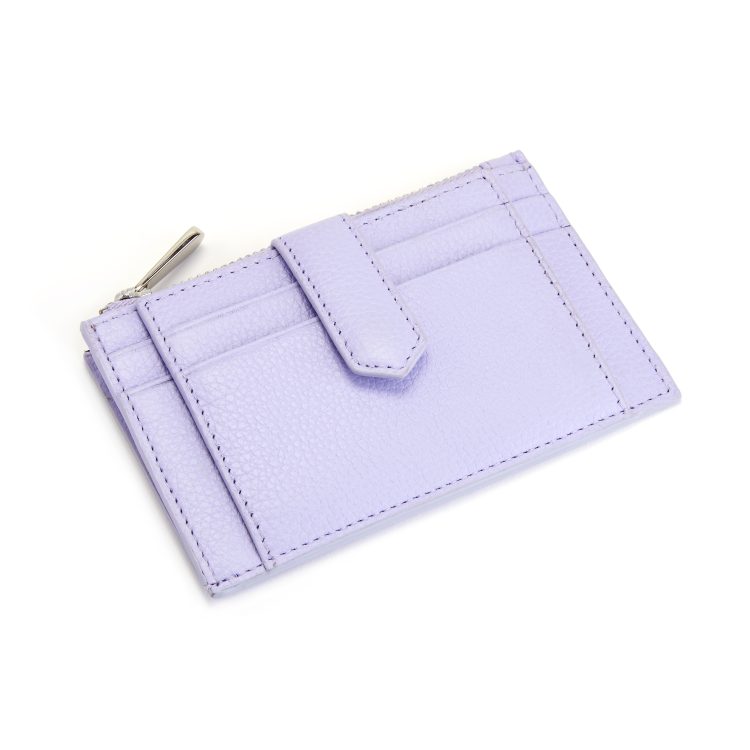 Zippered Compact Card Case Wallet black