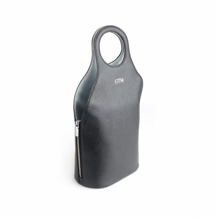 Double Wine Champagne Bottle Tote Bag blue