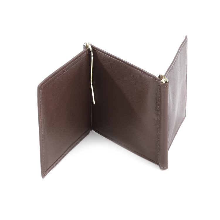 Double Money Clip Men's Trifold Wallet black