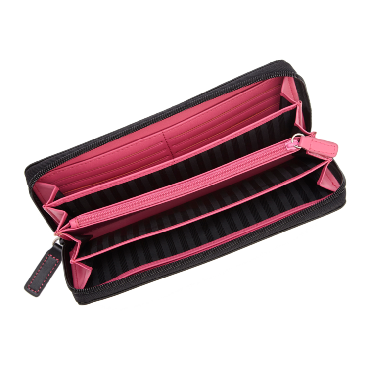Women's Zippered Continental Wallet black-wildberry