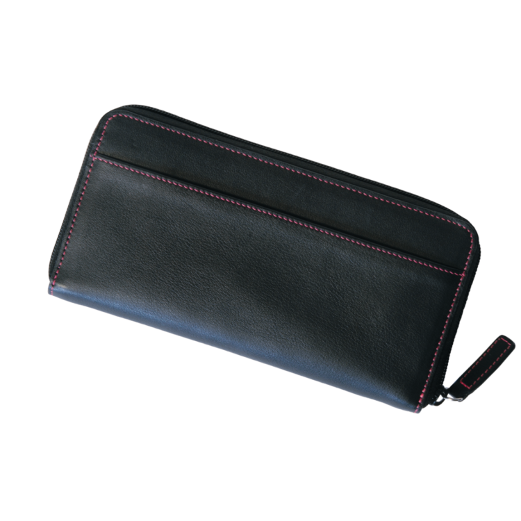 Women's Zippered Continental Wallet black-wildberry