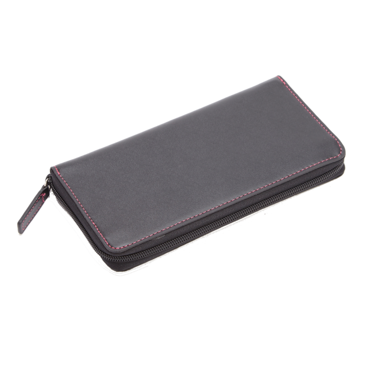 Women's Zippered Continental Wallet black-wildberry