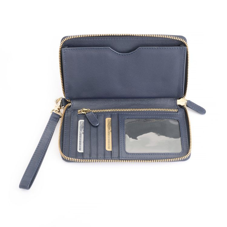 RFID Blocking Zip Around Wristlet Wallet black