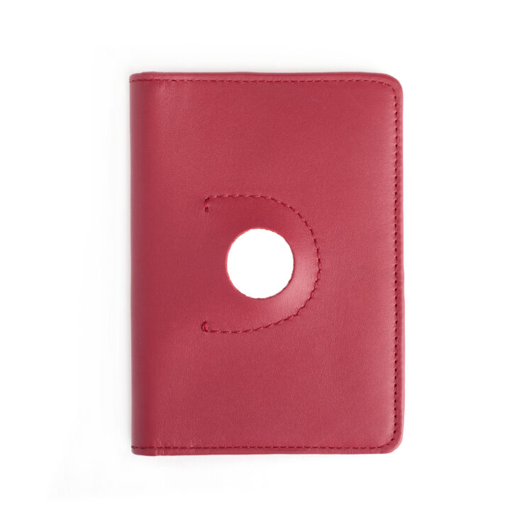 AirTag Holder Trackable Passport Travel Wallet with RFID Technology red