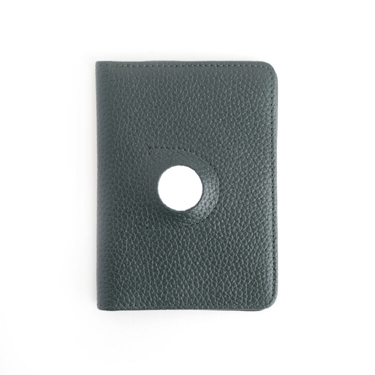 AirTag Holder Trackable Passport Travel Wallet with RFID Technology red