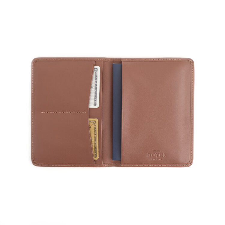 AirTag Holder Trackable Passport Travel Wallet with RFID Technology red