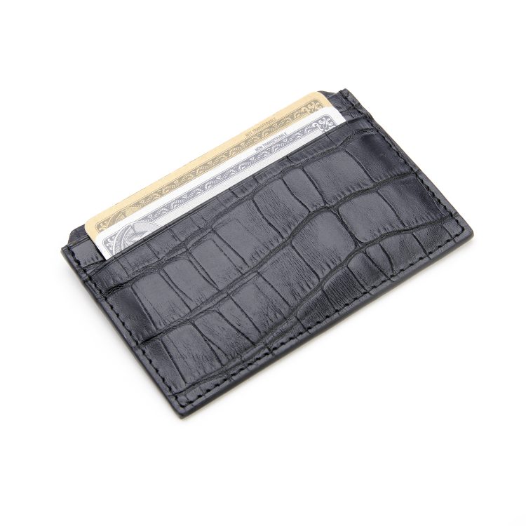 Croc Embossed Credit Card Holder black