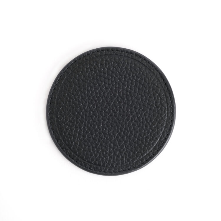 Set of 2 Round Coasters dark green