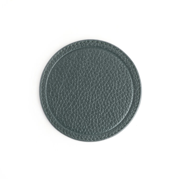 Set of 2 Round Coasters dark green