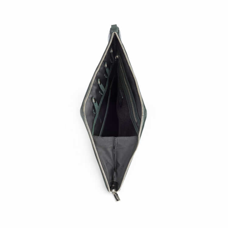 Zippered Executive Travel Portfolio Organizer dark green