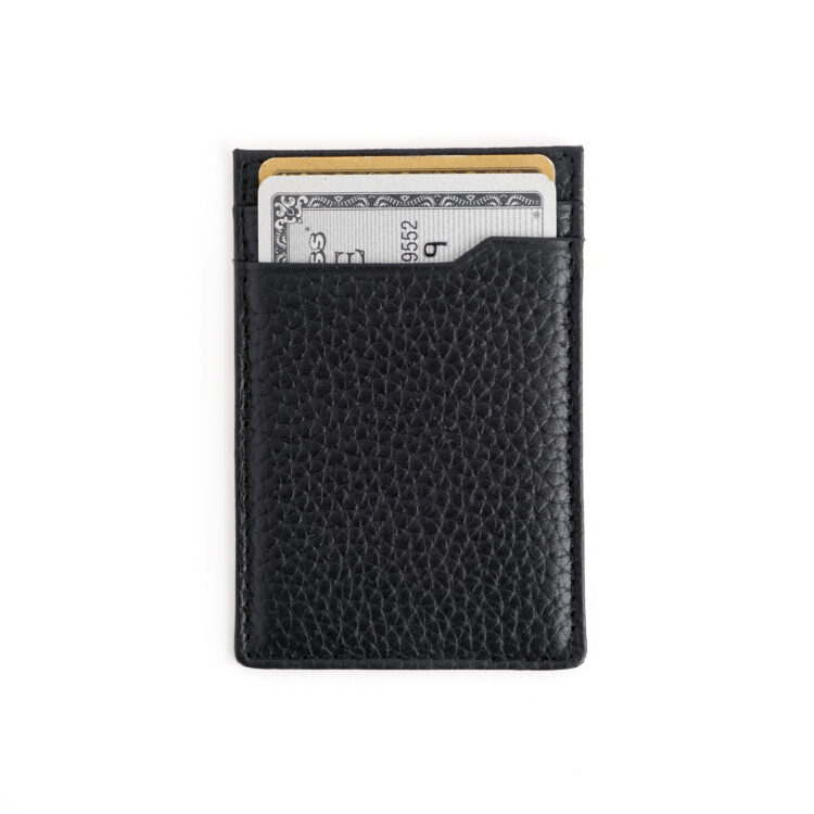 Stick On Phone Card Wallet with RFID Blocking Technology tan