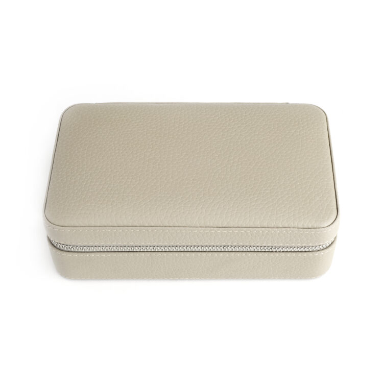 Suede Lined Travel Jewelry Box taupe