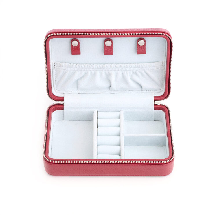 Suede Lined Travel Jewelry Box taupe