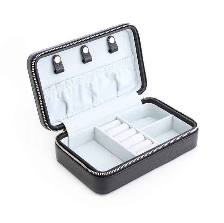 Suede Lined Travel Jewelry Box taupe