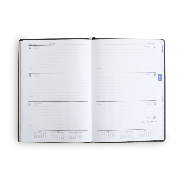 2026 Calendar Weekly Planner Refill Insert black