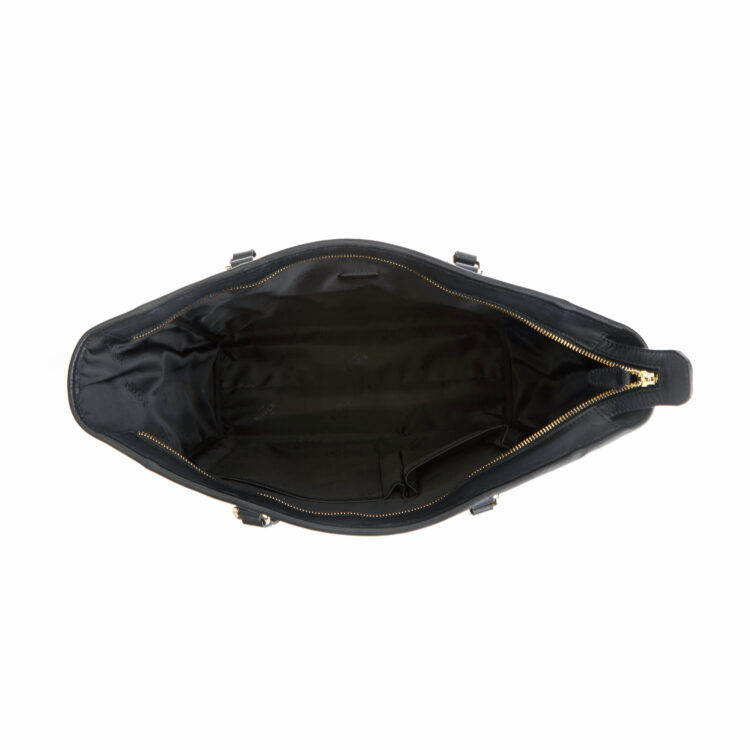 Structured Wide Leather Tote Bag black 5 Structured Wide Leather Tote Bag black