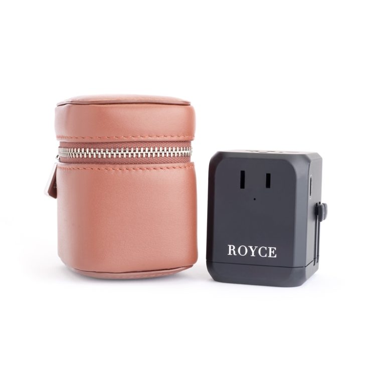 International Travel Adapter and Leather Case taupe