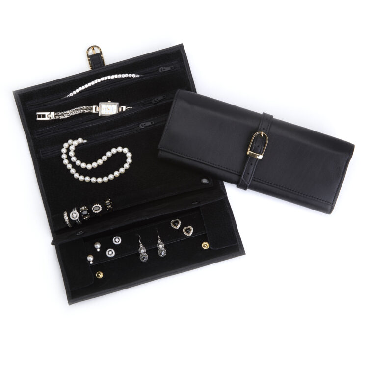 Travel Jewelry Organizer Roll black