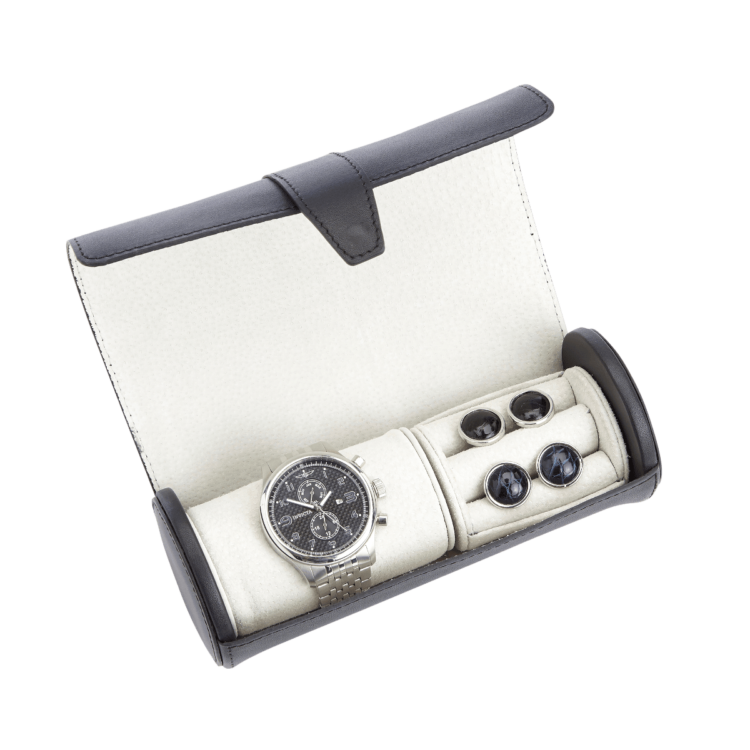 Cufflink Watch Travel Roll black