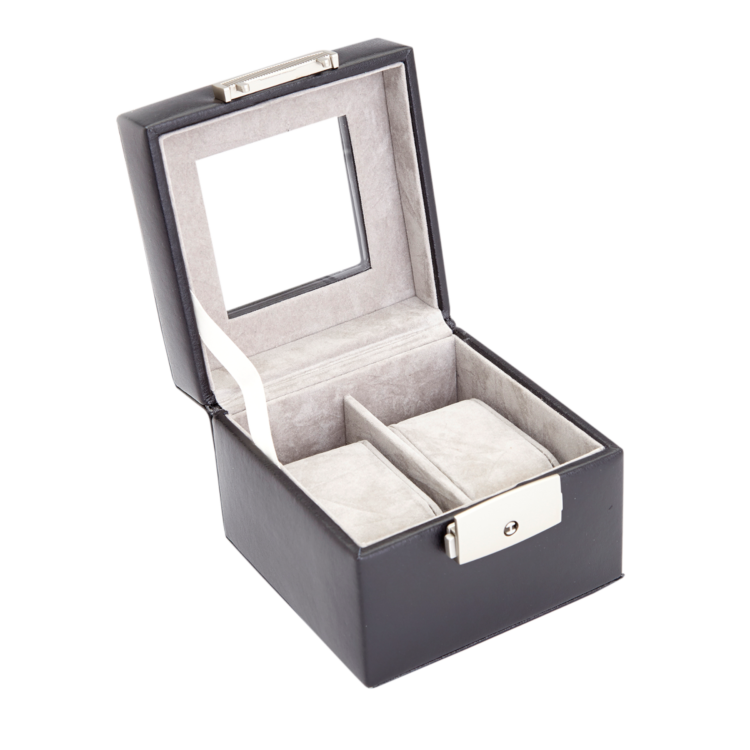 Two Slot Watch Box black