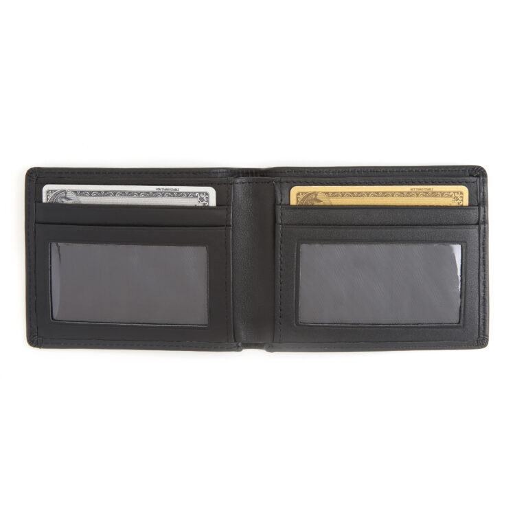RFID Blocking Slim Men's Bifold Wallet with 2 ID Windows coco