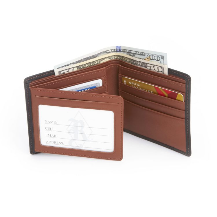RFID Blocking Men's Bifold Wallet black-tan